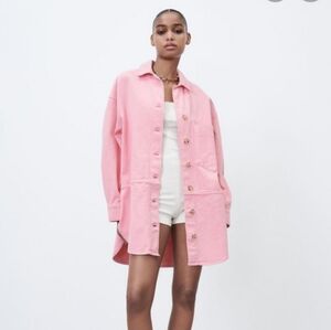 Zara Overshirt Shaket in Bubble gum